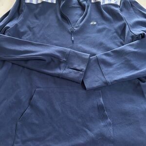 Vineyard Vines Blue and White Zip Up Sweater